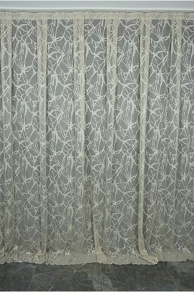 AKÇA TEKSTİL Marble Model Mink Color Single Wing Ready-made Planted Pleated Background Curtain 300*260 Cm