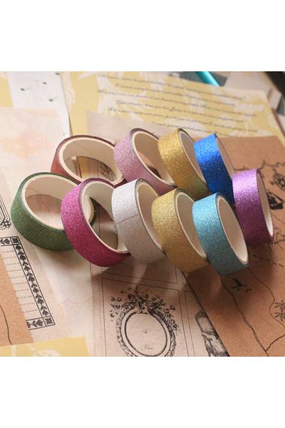 baddin aksesuar Colorful Glitter Glitter Tape 5 Pieces Journal Penpal