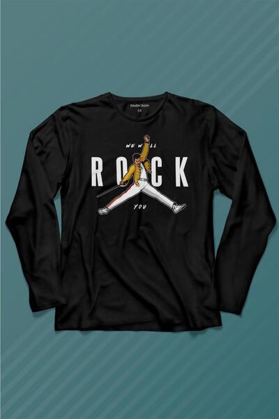Kendim Seçtim Freddie Mercury We Will Rock You Queen We Are The Champions Tricou cu mânecă lungă Tricou imprimat