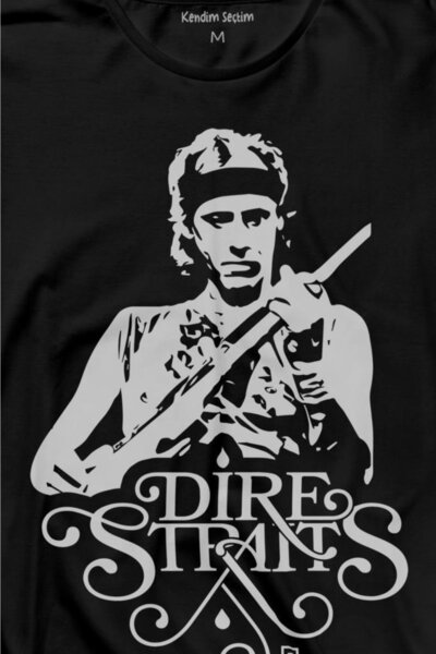Kendim Seçtim Tricou cu mânecă lungă Dire Straits David Mark Knopfler Rock Musicguitar Tricou imprimat