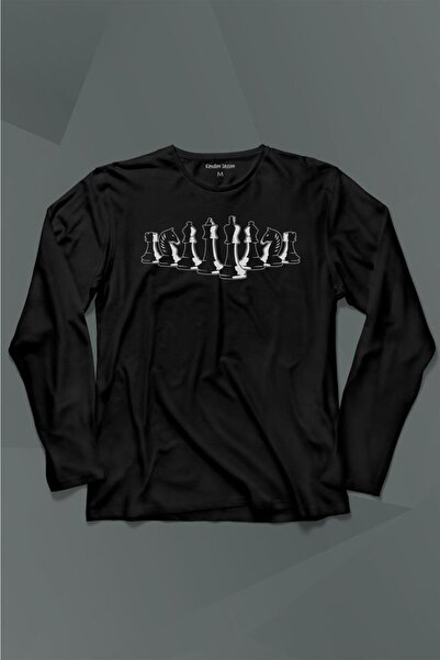 Kendim Seçtim Set de piese de șah King Queen Bishop Rook Tricou cu mânecă lun...