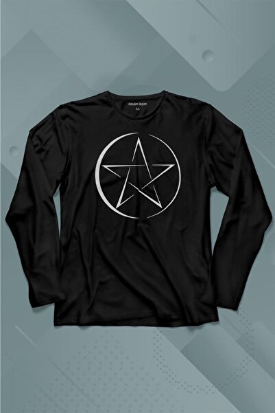Kendim Seçtim Šablon pentagrama Štampano majica dugih rukava - satanizam, log...