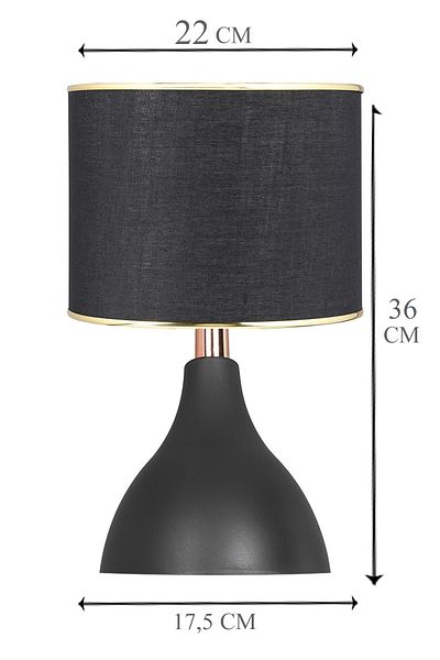 EvLight Arel Lampshade Black Base Black Hat Table Lamp