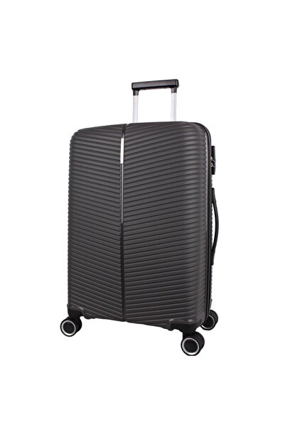 Bagacar Ultra Light Kırılmaz Silikon Orta Boy Valiz Antrasit