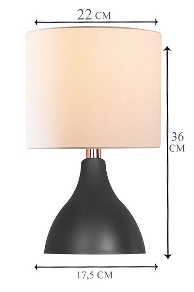 EvLight Arel Lampshade Black Foot Cream Hat Table Lamp