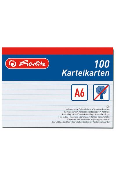 Herlitz Cărți A6 liniate albe, pachet de 100