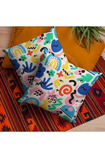 ALAMODECOR Set decorativ de 2 huse pentru perne | Set de cu imprimeu huse pentru perne