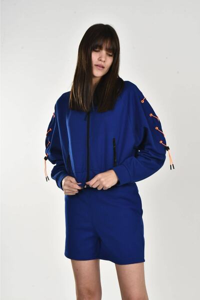 DAVID&GERENZO Σετ με κουκούλα με φερμουάρ Saks Blue Cross με λεπτομέρεια