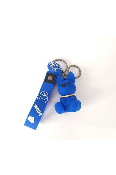 Hd Marketim Cute Bulldog Dog Silicone Keychain Bag Ornament Toy Accessory