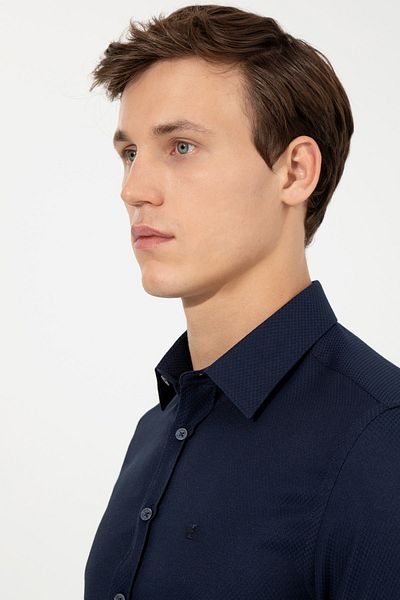 Pierre Cardin Ανδρικό πουκάμισο Navy Blue