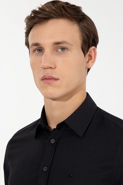 Pierre Cardin Мъжка черна риза