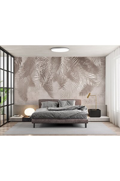 LOTUS AURA Siyah Beyaz Palmiye Yapraklı Duvar Kağıdı, Tropikal Yaprak Desenli...