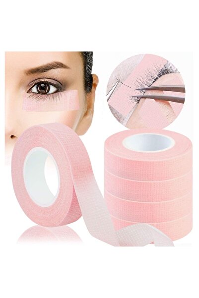 alaraycosmetics 5 Rulo Pembe Kirpik Uzatma Bandı, Gözenekli Nefes Alabilir Do...