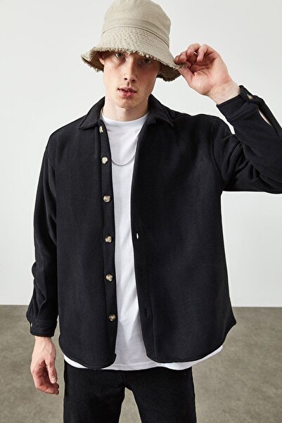 efraim giyim Cămașă din lână din țesătură de bumbac de iarnă oversize