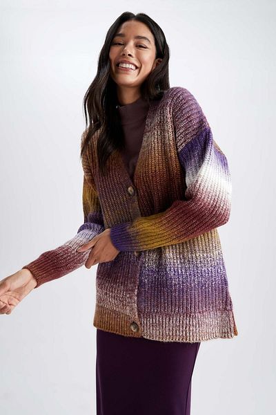 DeFacto Strickjacke mit V-Ausschnitt und normaler Passform