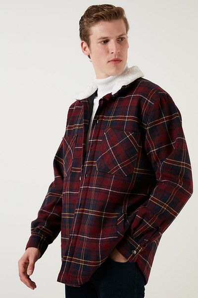 Buratti Βαμβακερό καρό Regular Fit Winter Lumberjack Jacket Ανδρικό παλτό 606343717