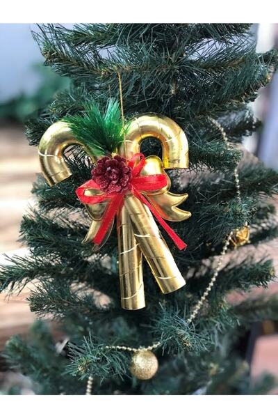 Masalsı Concept زخرفة شجرة الصنوبر الفاخرة لعيد الميلاد مع زخرفة على شكل عصا ...