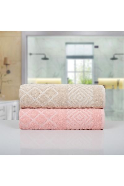ILGIN HOME Cotton Hand Towel Face Towel Set of 2 50 X 90 Cm