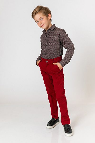 incity Boy's Burgundy Trousers