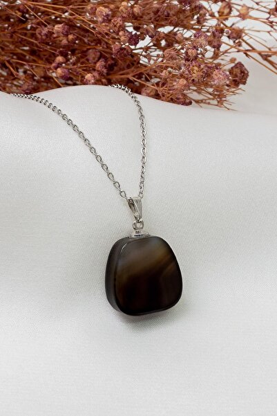 Dünya Doğal Taş قلادة حجر العقيق الأسود