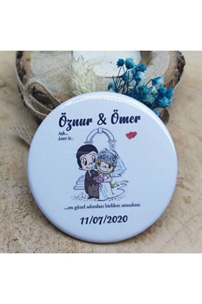 Hayaller Dükkanı 30 Adet Gelin Damatlı Açacak Magnet Nikah Şekeri Söz Nişan H...