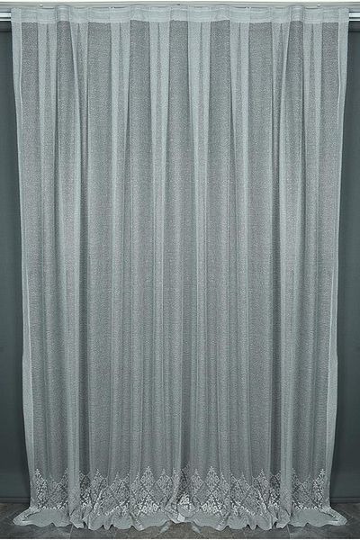 AKÇA TEKSTİL Wide Skirt Model Gray Color Single Wing Ready Planted Pleated Background Curtain 150*260 Cm