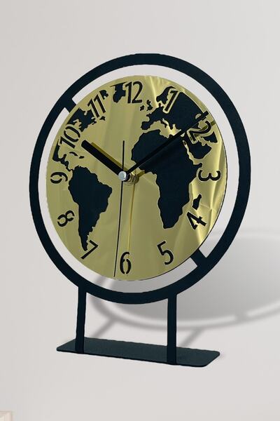 EMORES 22x27 Cm Metal Sarkaçlı Dekoratif Masa Üstü Saati