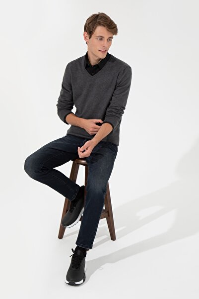 Pierre Cardin Erkek Gri Melanj Kazak