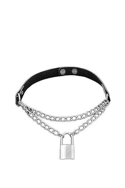 Touz Gothic Blunt Blunt Lock Chain Choker
