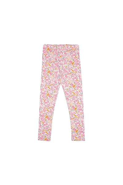 LOVETTI Girl's Ecru Pink Floral Patterned Thin Seasonal Tights