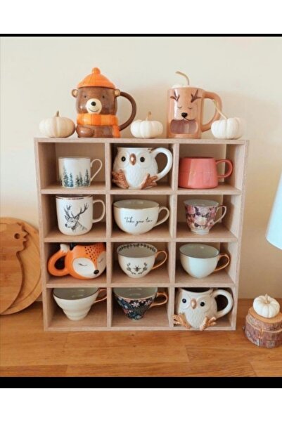 İnci Home Ağaç Kupa Rafı