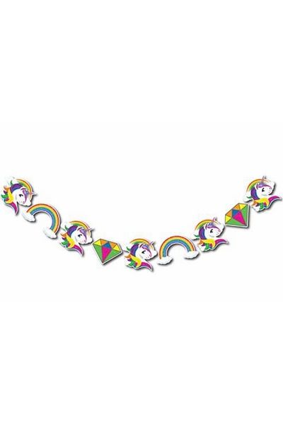 Deniz Party Store Unicorn Colorful Decorative Glitter Banner