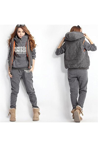 Mothermood Günlük Kışlık Şık Ve Rahat Üçlü Kadın Eşofman Takımı