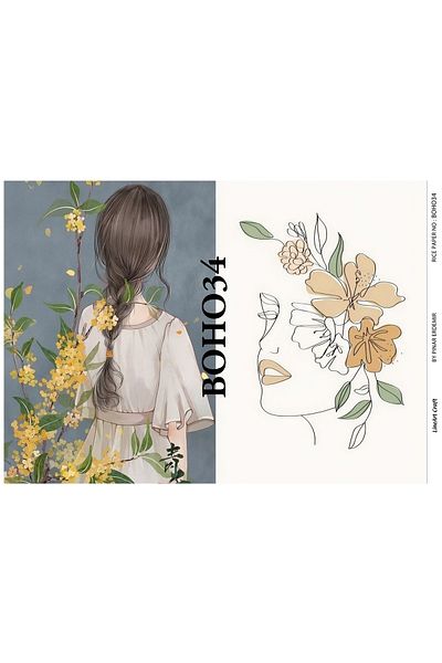 LİNEART Brass Decopage Paper La-boho34