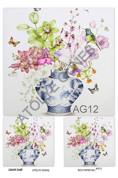 LİNEART Brass Decopage Paper La-ag12