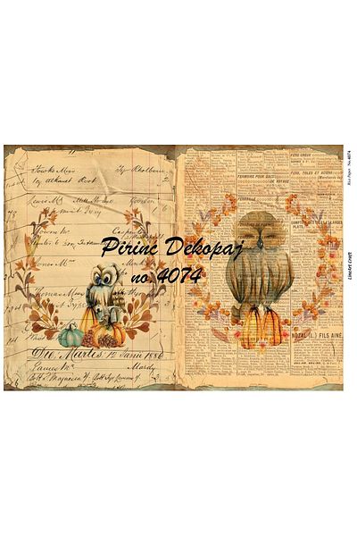 LİNEART Brass Decopage Paper La-4074