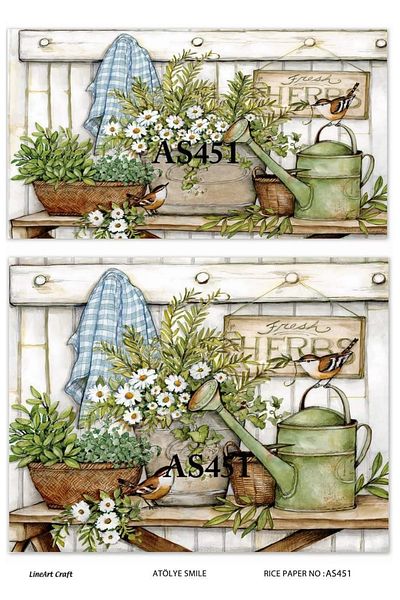 LİNEART Brass Decopage Paper La-as451