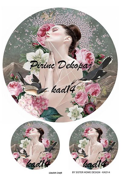 LİNEART Brass Decopage Paper La-kad14