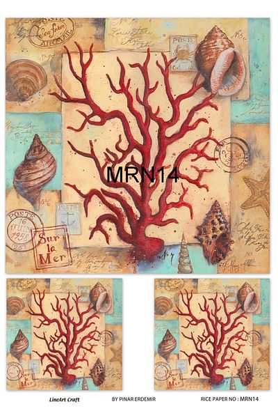 LİNEART Brass Decopage Paper La-mrn14