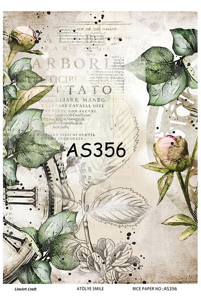 LİNEART Brass Decopage Paper La As356