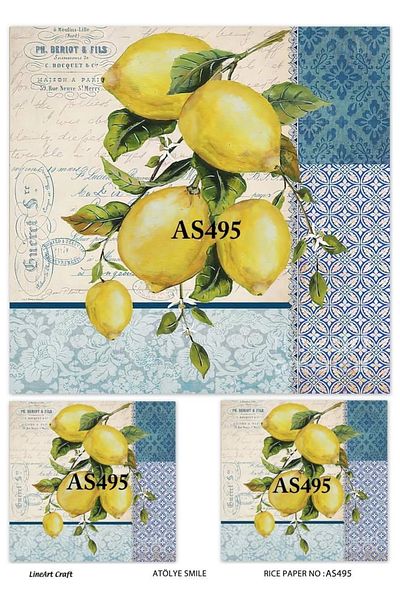LİNEART Brass Decopage Paper La-as495