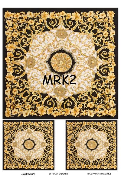 LİNEART Brass Decopage Paper La-mrk2