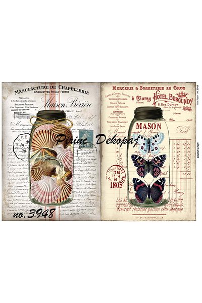 LİNEART Brass Decopage Paper La-3948