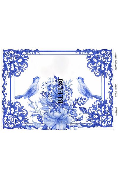 LİNEART Brass Decopage Paper La-blue80