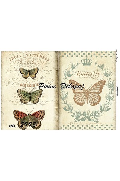 LİNEART Brass Decopage Paper La 2993
