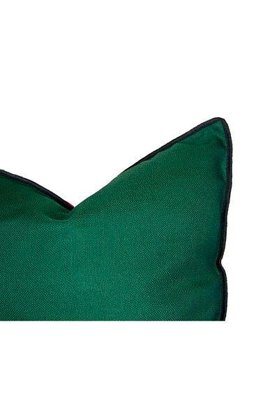 Alacastore Green Red New Year Themed Black Piping Decorative Pillow Throw Pillow Cover