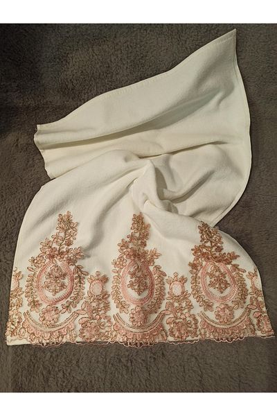 ŞENER HOME Arma Lace Dowry Velvet 50x90 Πετσέτα χεριών & προσώπου - κρέμα σε σκόνη