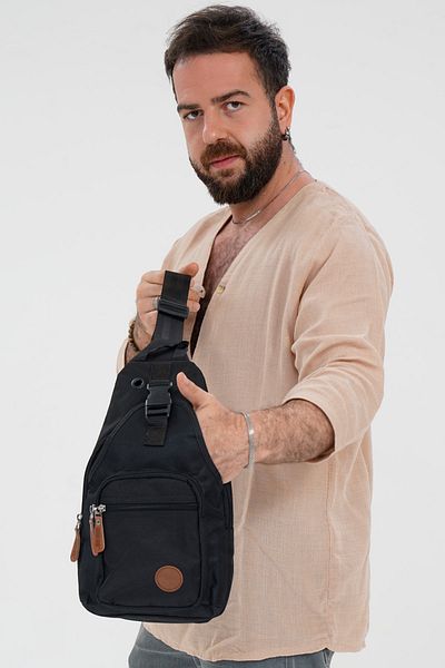 YOGII Αθλητική τσάντα Hamburg Model Cross Shoulder And Chest Μαύρο Χρώμα Ποιότητας