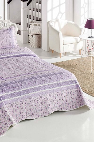 Örtüm Siena Lilac Double Quilted Bedspread