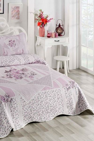 Örtüm Dolce Lilac Double Quilted Bedspread